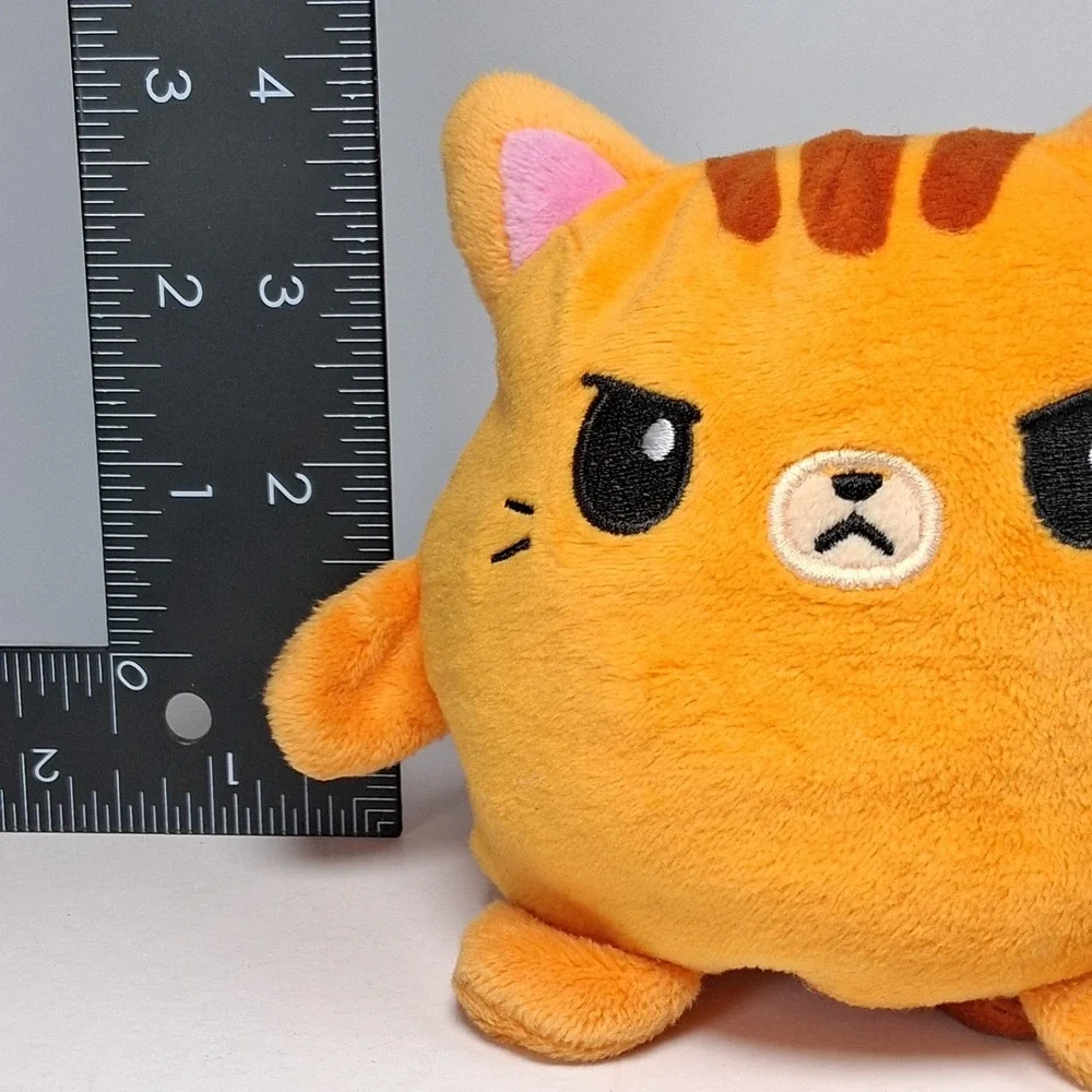 TeeTurtle Original Reversible Cat Plush - Orange Tabby - Happy & Angry